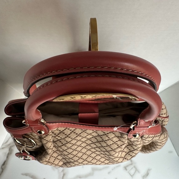 Authentic Gucci Diamante Sukey Canvas Tote Bag Brown - Picture 3 of 13